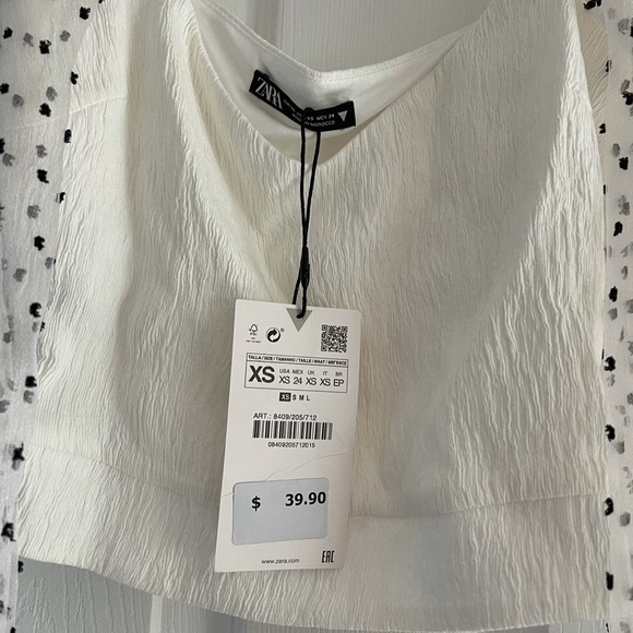 ZARA polka dot sleeves top XS NWT - Picture 5 of 5